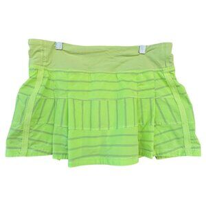 Lululemon Lime Green Pleated Athletic Skirt Size 6 With Reflective Stripe Detail